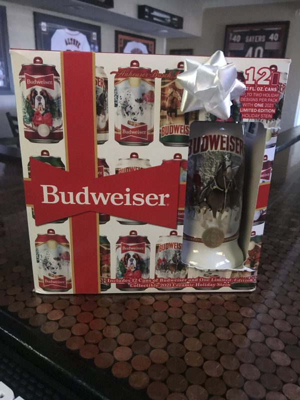 Budweiser Holiday Edition – 12 Pack of 12 oz Holiday Cans & 2021 Limited Edition Stein